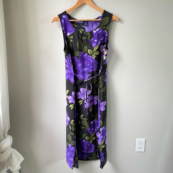 Vintage Reitmans Purplr Floral Midi Dress - Picture 4 of 6